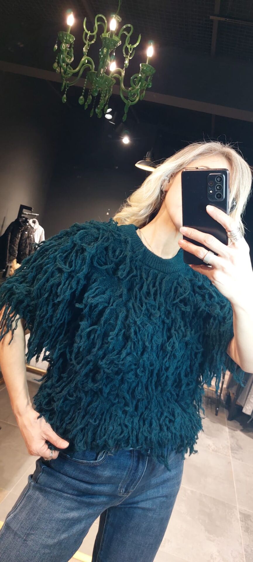 PETROL MAVİSİ SAÇAKLI KAZAK