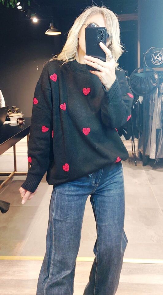 KALPLİ SİYAH KAZAK