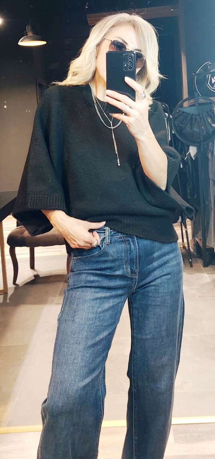 KAPRİ KOL SİYAH KAZAK