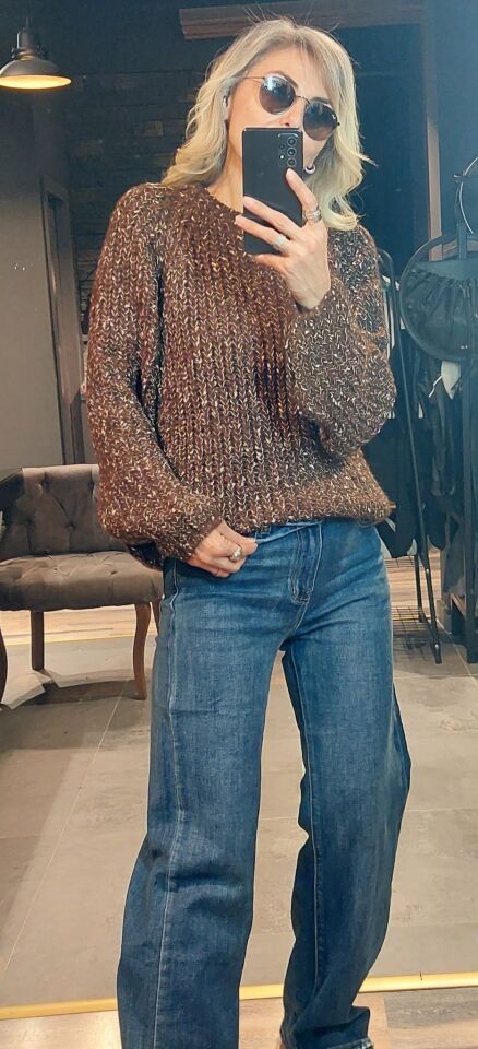 KAHVE KIRÇILLI KAZAK