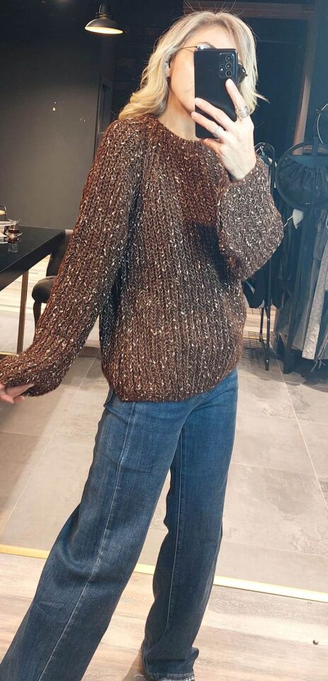 KAHVE KIRÇILLI KAZAK