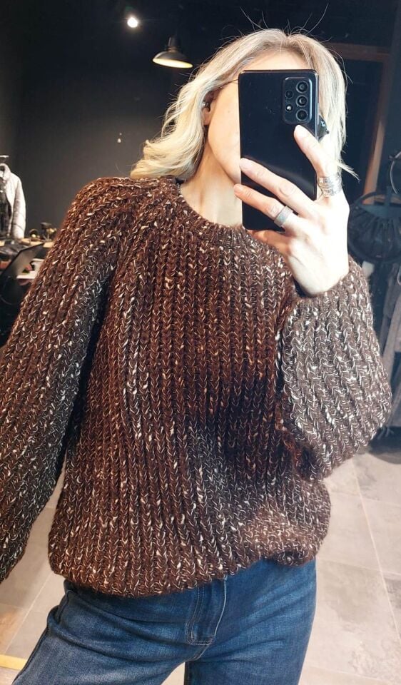 KAHVE KIRÇILLI KAZAK